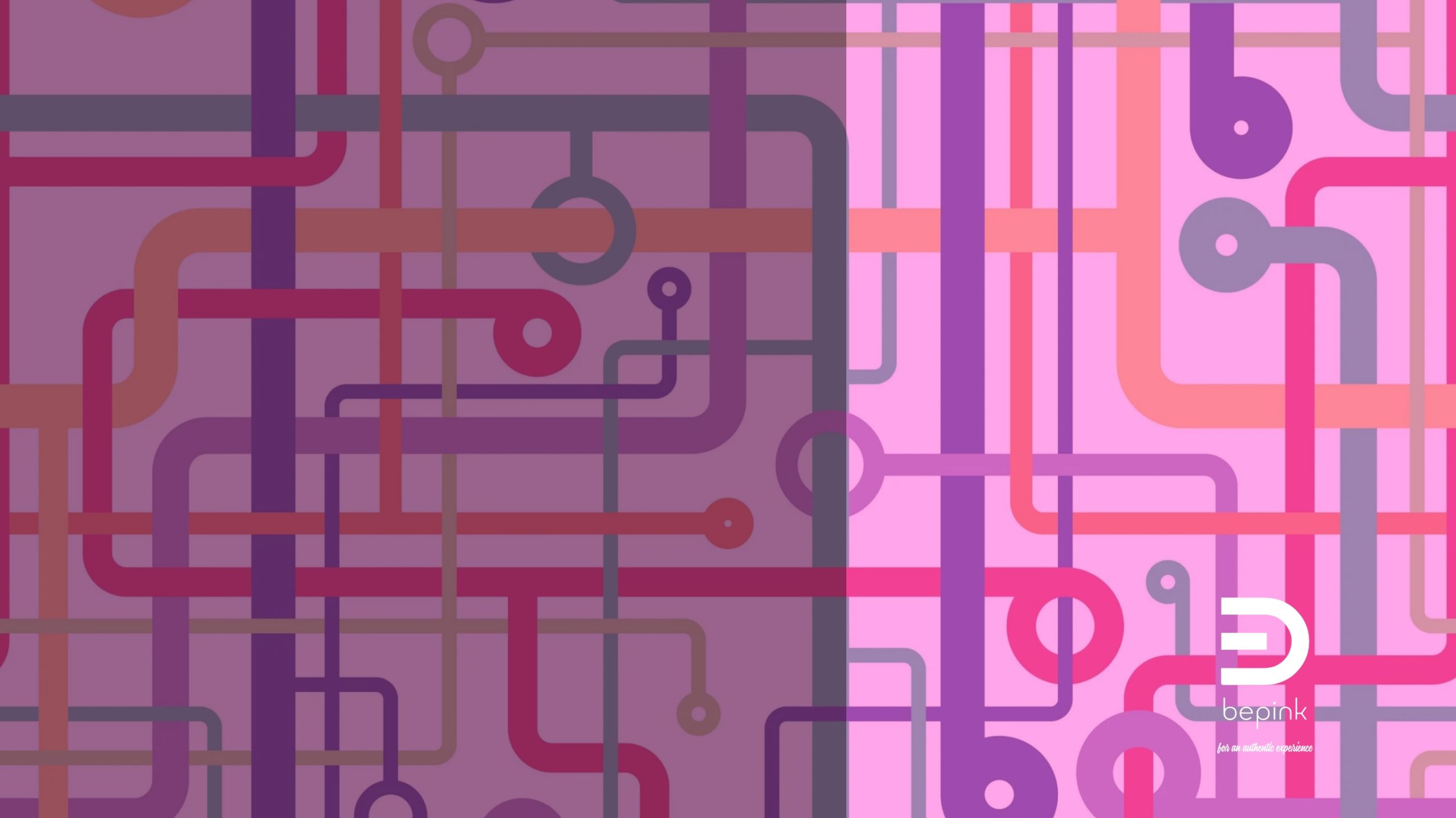 Illustrazione astratta composta da una rete di linee geometriche e nodi interconnessi nei toni del rosa, viola e grigio. Una parte della composizione presenta una leggera variazione di luminosità, suggerendo differenti condizioni di osservazione all'interno dello stesso sistema.